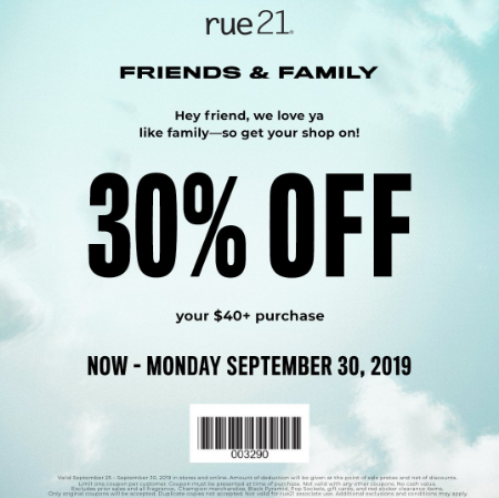 Friends Family Coupon Sept.
